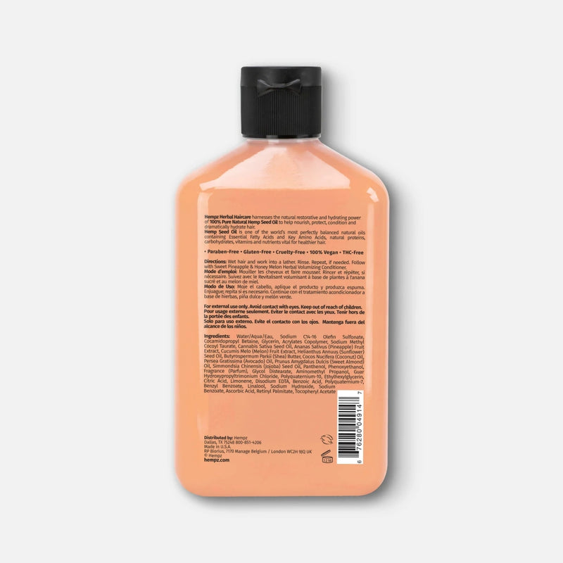 Hempz Sweet Pineapple & Honey Melon Apimties Suteikiantis Plaukų Šampūnas su Kanapių aliejumi sausiems ir ploniems plaukams, skatina plaukų augimą