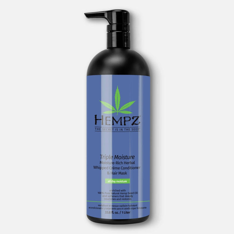 Hempz Triple Moisture Intensyviai Drėkinantis Plaukų Kondicionierius - Plaukų Kaukė 2in1 su Kanapių aliejumi, sausiems ir ploniems plaukams