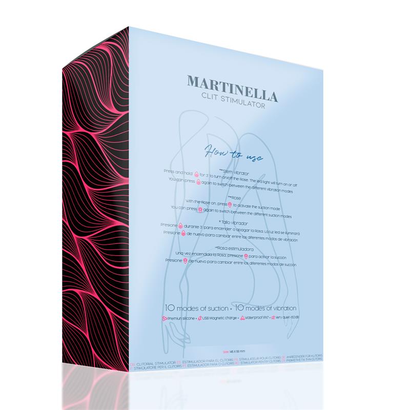 Daugiafunkcinis  klitorio stimuliatorius vibratorius Rožė su siurbimo funkcija - Martinella