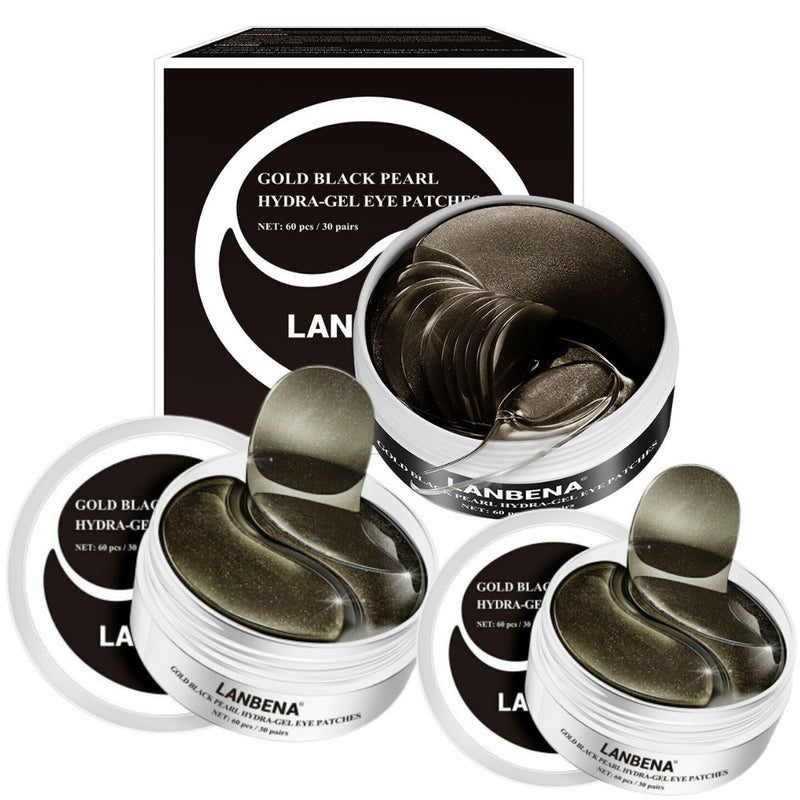 Kolageninė paakių kaukė su 24 karatu auksu ir Juodojo Perlo milteliais - LANBENA