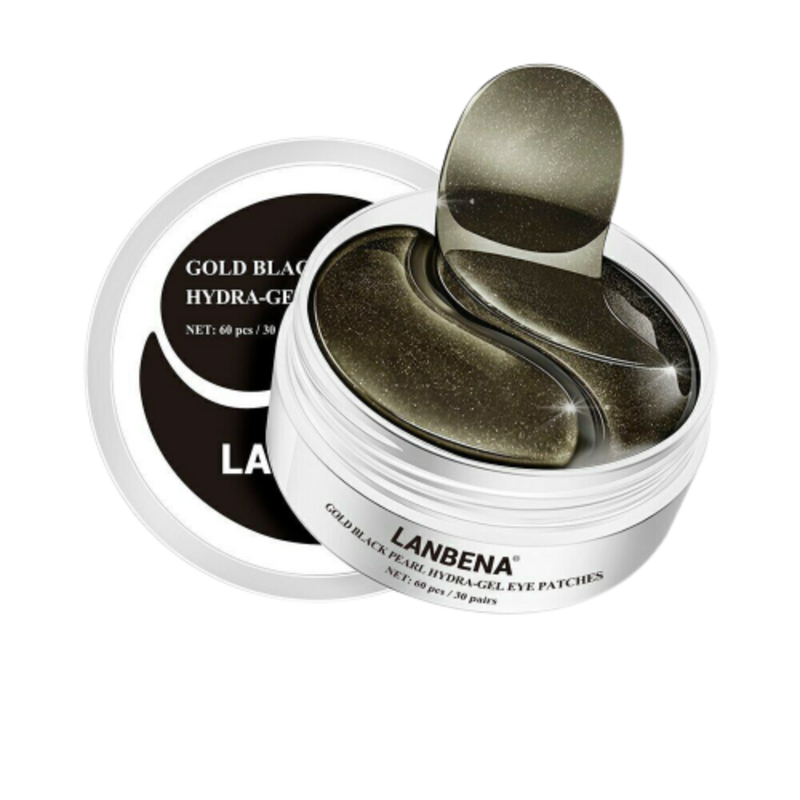 Kolageninė paakių kaukė su 24 karatu auksu ir Juodojo Perlo milteliais - LANBENA