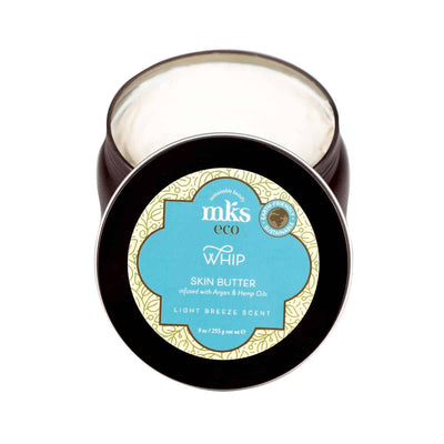 MKS eco Marrakesh Kūno Sviestas Bergamotės ir Kadagio Uogų Aromato su argano ir kanapiu aliejumi, intensyviai drėkina ir minkština rankų, kūno ir pėdų odą