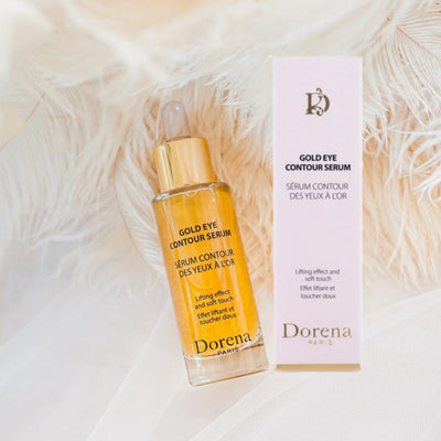 Natūralus 23 karatų aukso paakių serumas jautriai odai nuo raukšlių - Dorena Paris Cosmetics