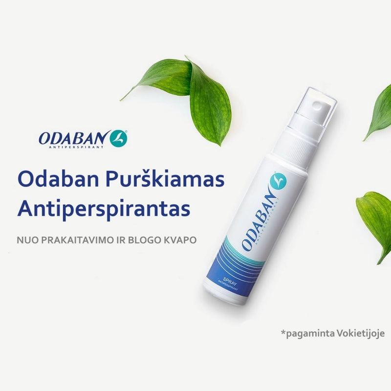 ODABAN Priemonių nuo stipraus prakaitavimo rinkinys, purškiamas antiperspirantas ir blogą batų kvapą naikinantys milteliai - pudra