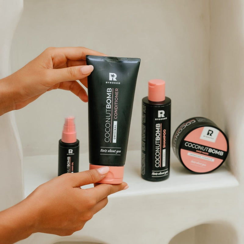 BYROKKO Coconut Bomb Luxury Hair Bundle Prabangus plaukų priežiūros priemonių rinkinys