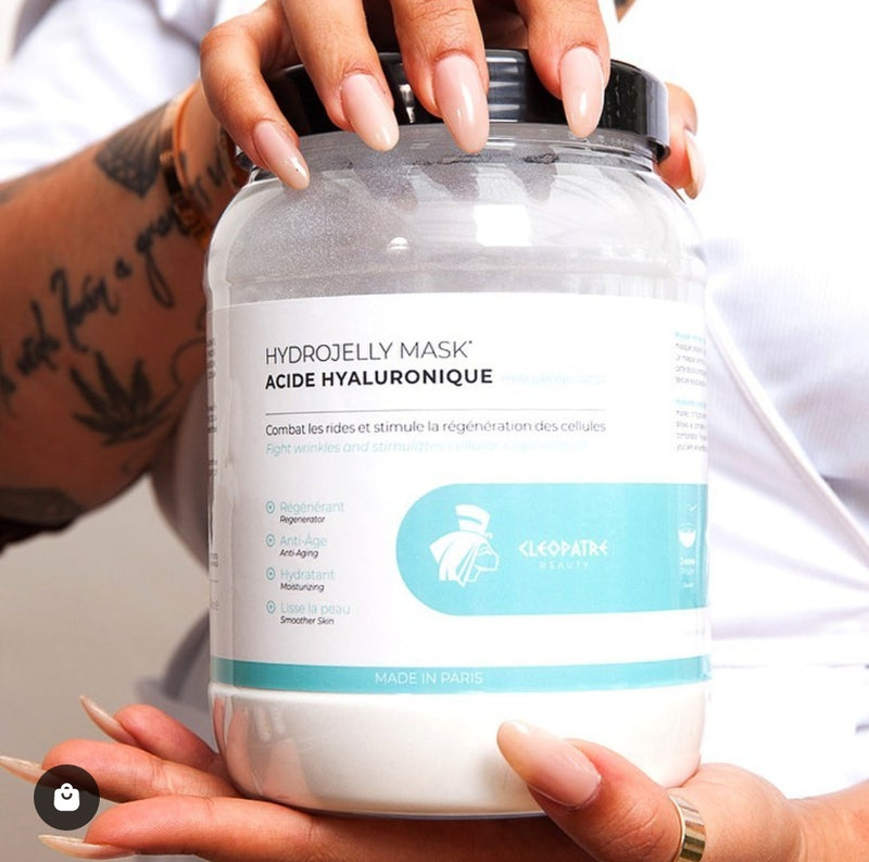 Hidrogelinė veido kaukė su Hialurono rūgštimi, alginatinė nulupama veido kaukė, hidrogelio kaukė, griožio salonams ir profesionalams - Cleopatre Beauty