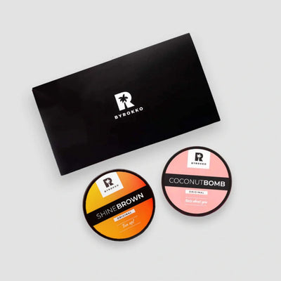 BYROKKO Rinkinys | Shine Brown įdegio kremas ir  Coconut Bomb Plaukų kaukė su kokosų aliejumi
