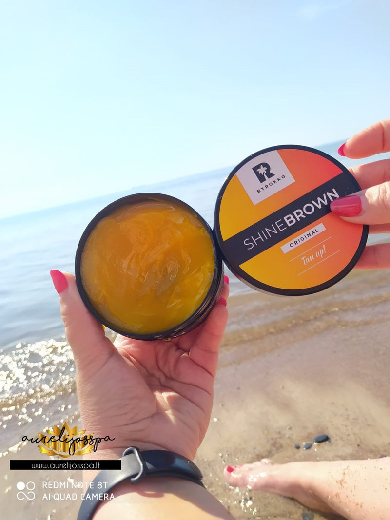 Shine Brown įdegio kremas su morkų aliejumi - BYROKKO