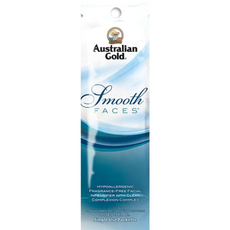 Hipoalergiškas Soliariumo įdegio kremas jautriai veido odai Australian Gold SMOOTH FACES 15ml