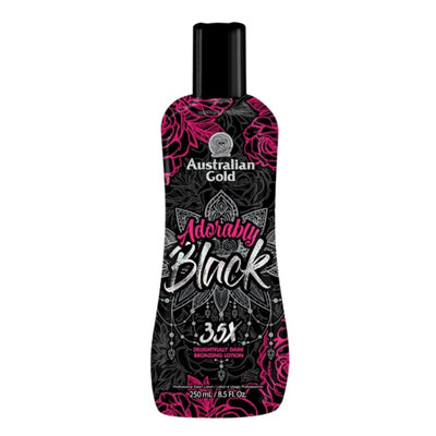 Soliariumo įdegio kremas su Tirozinu, 35x DHA ir momentiniais bronzantais Australian Gold ADORABLY BLACK 250ml