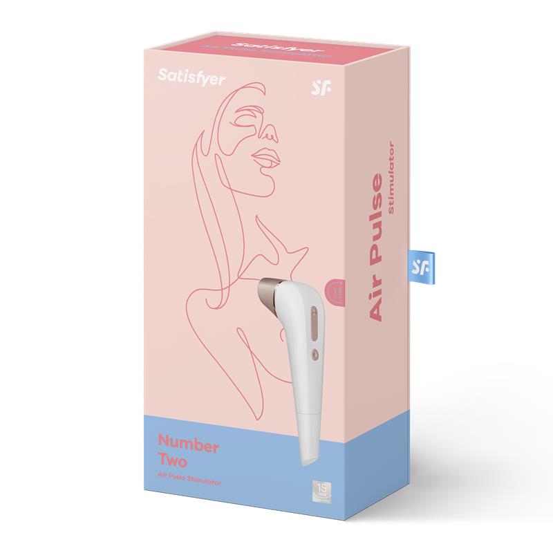 Elegantiškas klitorio vibratorius su siurbimo ir masažo funkcija - Satisfyer Number Two Air Pulse Stimulator