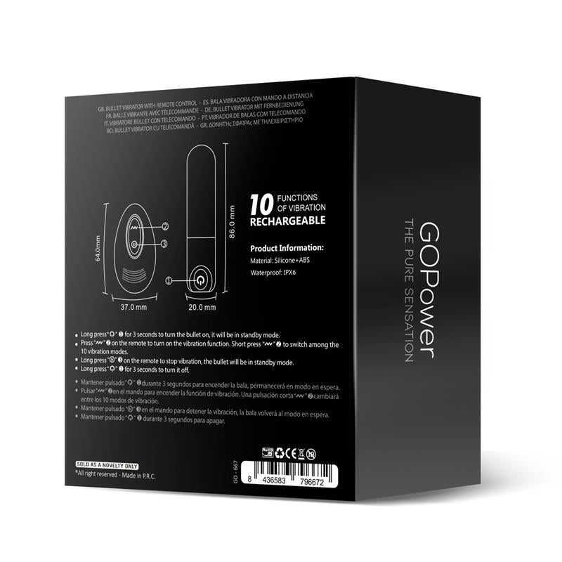 Vibruojanti kulka su nuotolinio valdymo pulteliu jaudinančiai klitorio stimuliacijai - GOPower