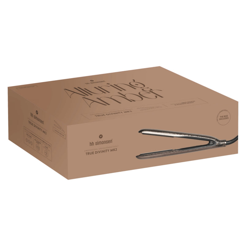 HH Simonsen TRUE DIVINITY MK2 Limited Edition Alluring Amber Profesionalus Keramikinis Plaukų Tiesintuvas su Šukomis, idealiai tinka plaukų tiesinimui ir garbanų formavimui