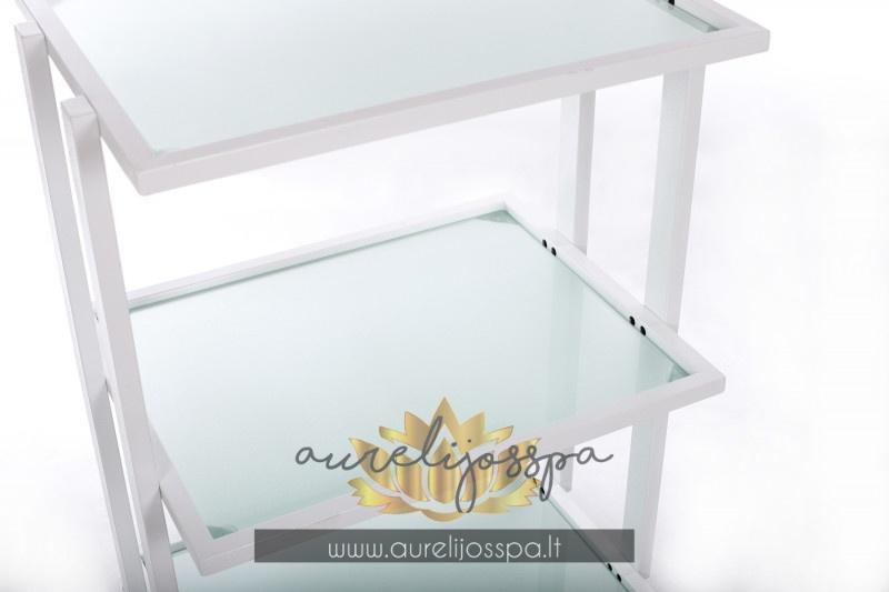 Kosmetologinis Staliukas su ratukais | Glass - AurelijosSPA