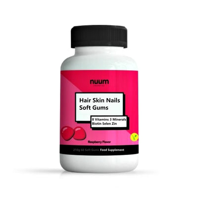 Natūralūs Vitaminai Guminukai su Cinku ir Biotinu plaukams, odai ir nagams - Nuum Cosmetics