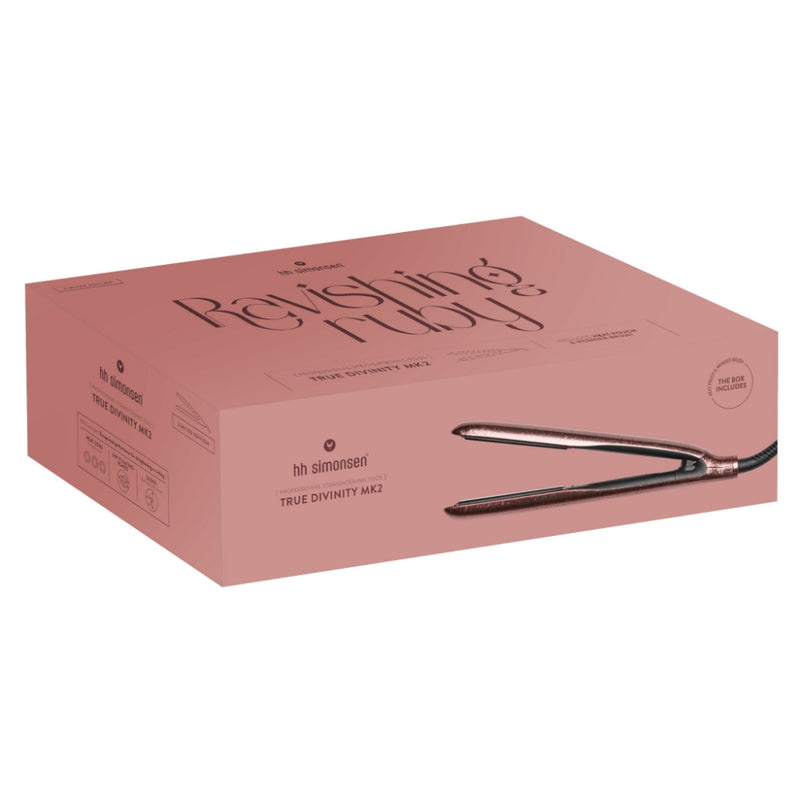 HH Simonsen TRUE DIVINITY MK2 Limited Edition Ravishing Ruby Profesionalus Keramikinis Plaukų Tiesintuvas su Šukomis, idealiai tinka plaukų tiesinimui ir garbanų formavimui
