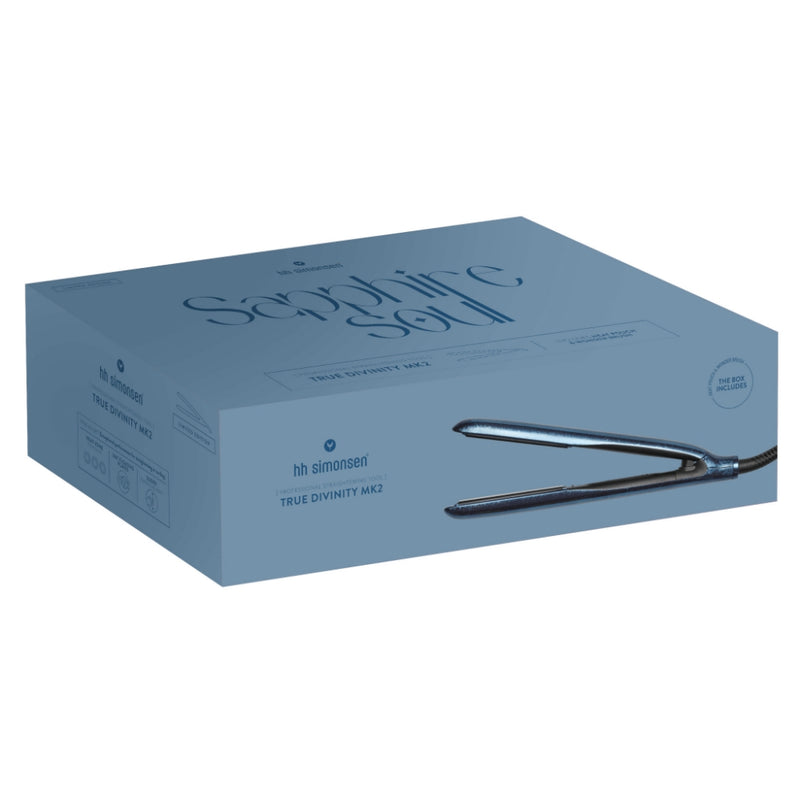 HH Simonsen TRUE DIVINITY MK2 Limited Edition Sapphire Soul Profesionalus Keramikinis Plaukų Tiesintuvas su Šukomis, idealiai tinka plaukų tiesinimui ir garbanų formavimui