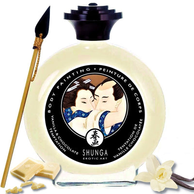 Valgomi baltojo šokolado ir vanilės skonio Kūno dažai su Afrodiziaku - SHUNGA Erotic Art Body Paint