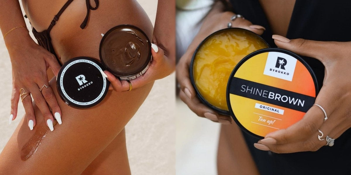 Tanning products BYROKKO - Marked "BYROKKO - Shine Brown Tanning cream "- AurelijosSPA