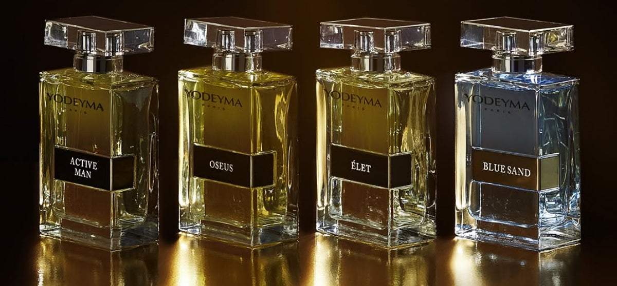 „YODEYMA Niche Collection“ vyriški kvepalai – prabangūs buteliukai su kvapais „Active Man“, „Oseus“, „Élet“ ir „Blue Sand“