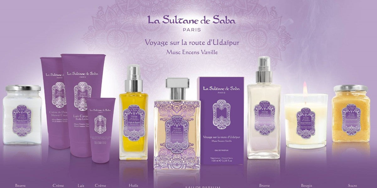 Collection de cosmétiques et de parfums pour le visage et le corps : Voyage à Udaipur - La Sultane De Saba