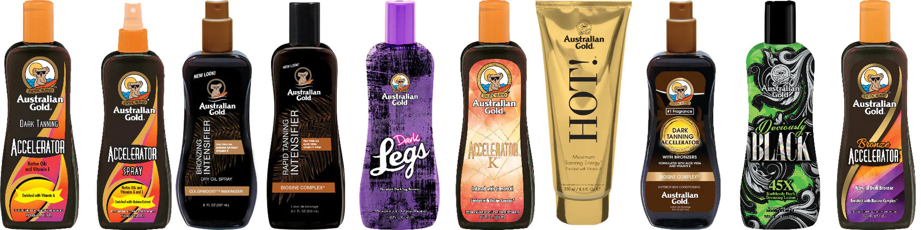 Professional tanning creams, lotions, self-tanning cosmetics and sun protection cosmetics - Australian Gold