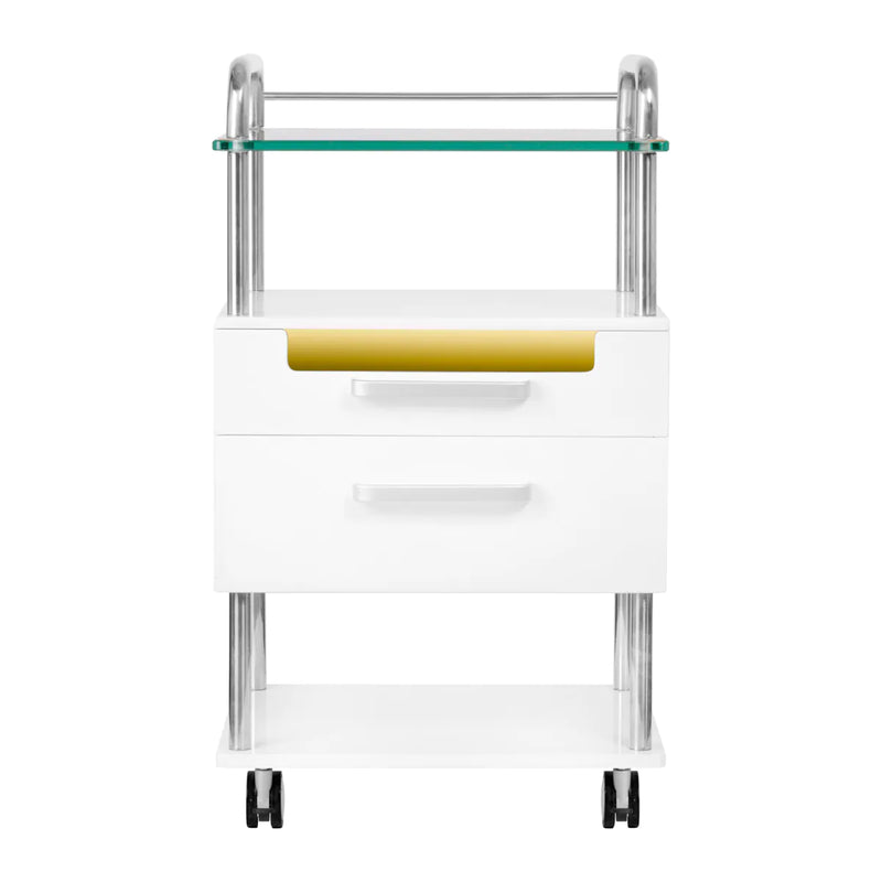 Kosmetologinis staliukas su stalčiais ir lentynomis