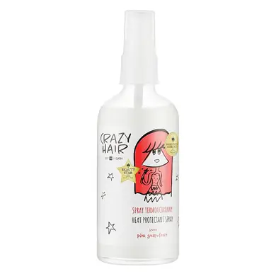 Crazy Hair Pink Grapefruit Heat Protection Spray, Apsauginis Plaukų Purškiklis nuo Karščio ir Saulės, plaukų apsauga nuo karščio, plaukų apsauga nuo saulės, plaukų purškiklis nuo karščio, plaukų purškiklis nuo saulės, plaukų purškiklis nuo UV