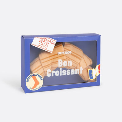 EAT MY SOCKS Bon Croissant, Kojinės Prancūziškas Sviestinis Kruasanas, žaismingos spalvotos kojinės, Originali dovana vyrams, moterims, vaikams ir paaugliams, universalus dydis, kruasano formos kojinės