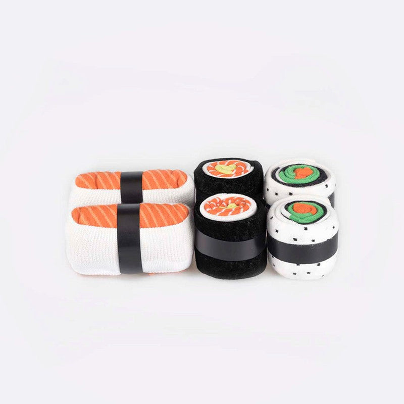 Kojinės Suši, žaismingos spalvotos kojinės, Originali dovana vyrams, moterims, vaikams ir paaugliams, universalus dydis, suši formos kojinės  - EAT MY SOCKS Sushi