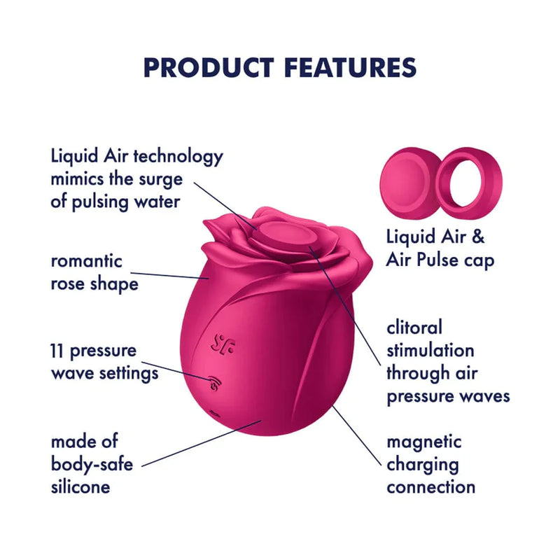 SATISFYER Pro 2 Classic Blossom Clitoral Rose Klitorio Masažuoklis, Klitorio vibratorius, pulsuojantis vibratorius, klitorinis vibratorius, sekso žaislai suaugusiems, moteriškas vibratorius