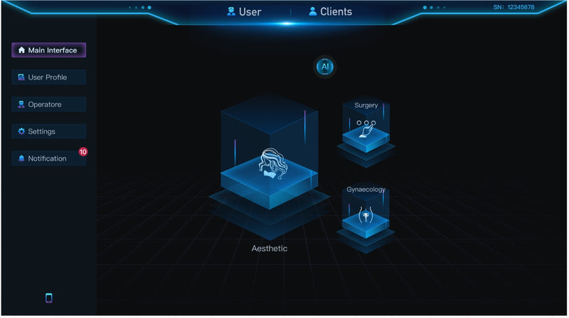 Profesionalus CO2 Frakcinis Lazeris 10600 nm su Ginekologiniu Antgaliu, Premium klasės modelis, Medical Fractional Laser System