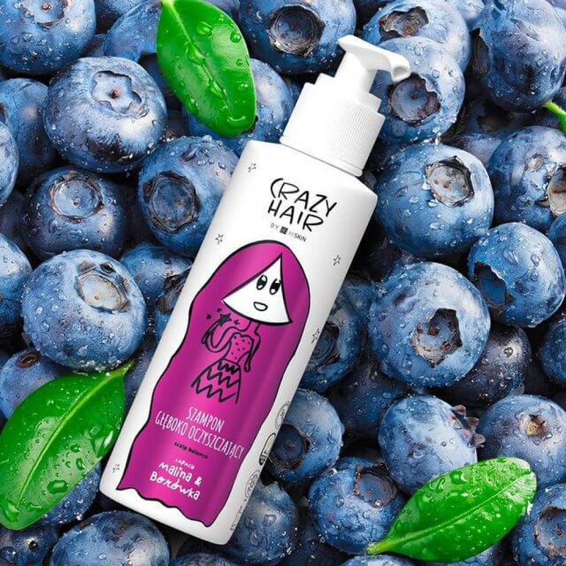 Crazy Hair Raspberry & Blueberry Shampoo, Giliai Valantis Šampūnas pažeistiems plaukams