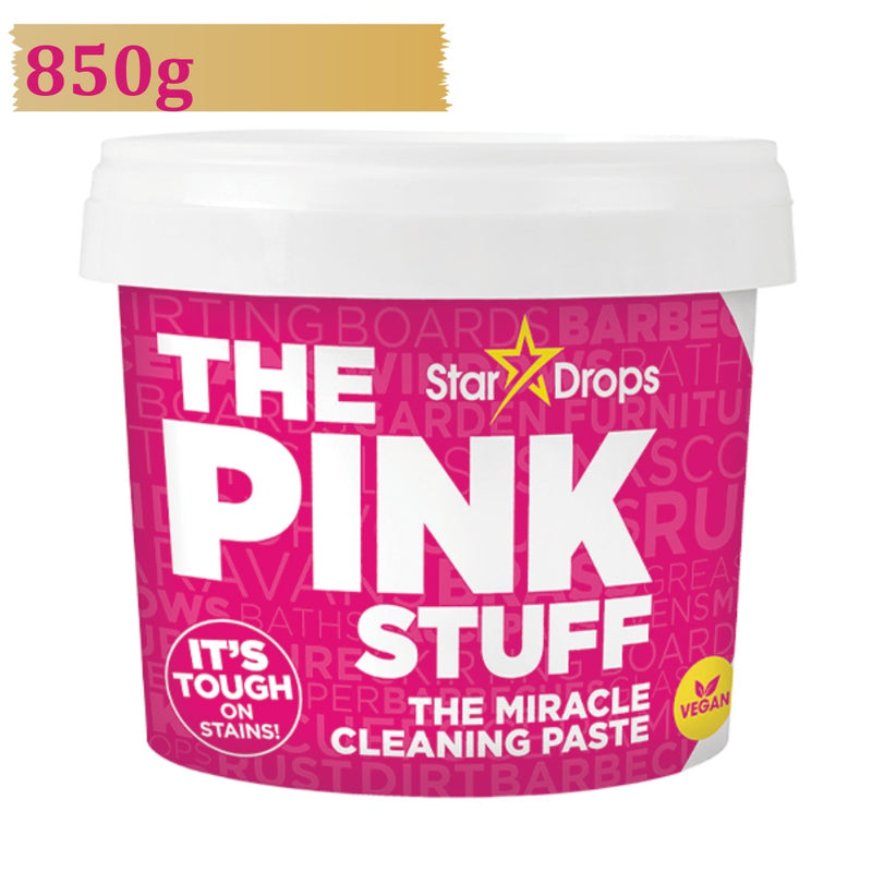 THE PINK STUFF Stardrops Miracle Cleaning Paste 850 g, valomoji pasta visų rūšių nešvarumams ir dėmėms, efektyviai valo riebalų dėmes nuo visų paviršių