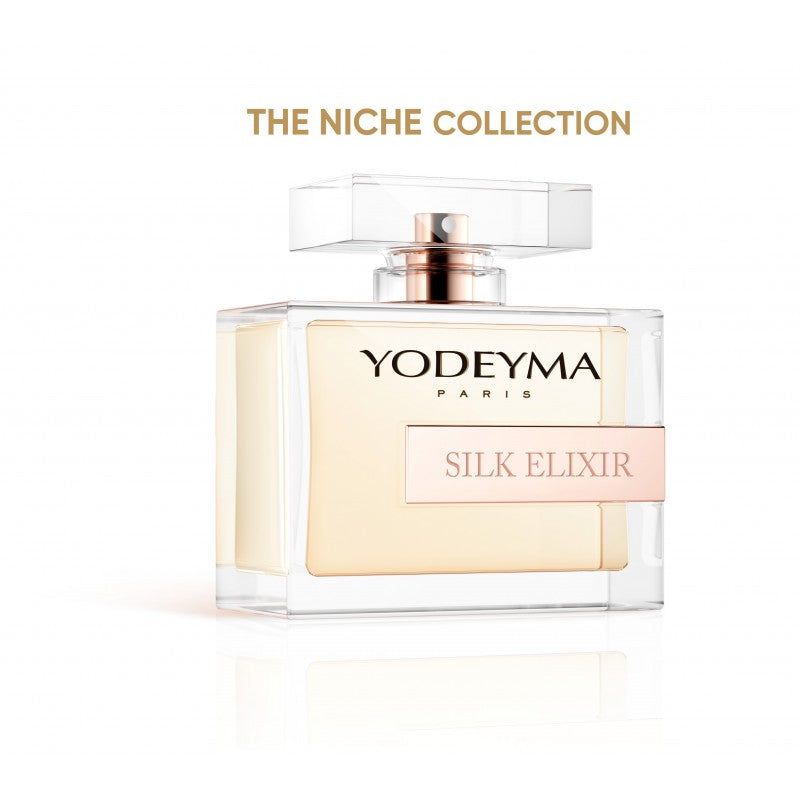 YODEYMA Silk Elixir Kvepalai stilingame permatomame buteliuke su rožinės spalvos etikečių