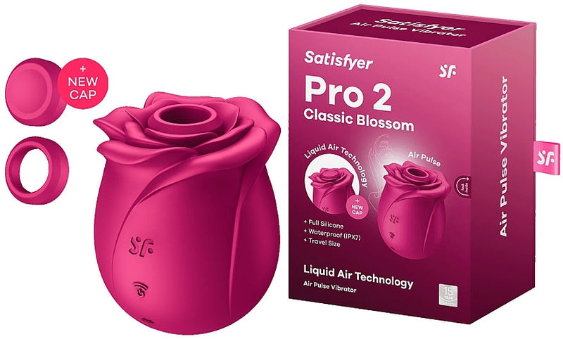 SATISFYER Pro 2 Classic Blossom Clitoral Rose Klitorio Masažuoklis, Klitorio vibratorius, pulsuojantis vibratorius, klitorinis vibratorius, sekso žaislai suaugusiems, moteriškas vibratorius