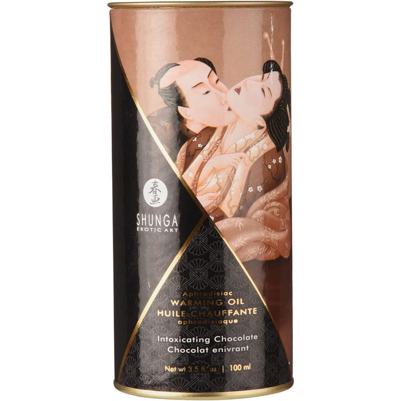 Šildantis afrodiziako masažo aliejus su Šokoladu, skirtas erotiniam viso kūno masažui, 100% natūralus ir valgomas - SHUNGA Aphrodisiac Warming erotic massage oil