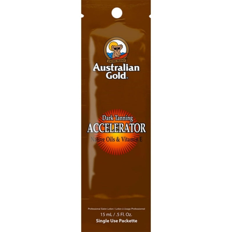 Tamsų įdegį suteikiantis Soliariumo kremas Australian Gold DARK TANNING ACCELERATOR 15ml su natūraliais bronzantais