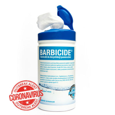 Dezinfekcinės servetėlės rankoms ir paviršiams | BARBICIDE wipes 120 pcs - AurelijosSPA