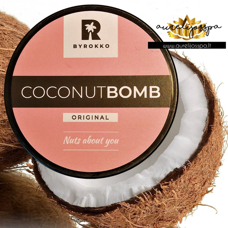 Maitinanti kokosų plaukų kaukė pažeistiems plaukams - BYROKKO
