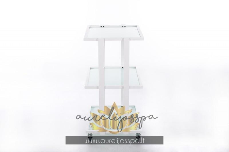 Kosmetologinis Staliukas su ratukais | Glass - AurelijosSPA