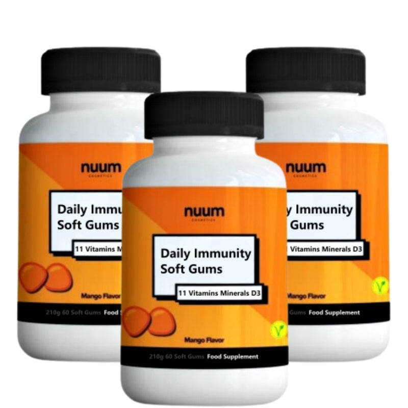 Natūralūs Multivitaminai Guminukai suaugusiems ir vaikams, stiprina imunitetą ir mažina stresą, su ežiuole, bičių pikiu ir Vitaminu C - Nuum Cosmetics