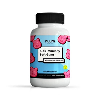 Natūralūs Guminukai Multivitaminai Vaikams su Vitaminais A, C, D, E, B, kalciu ir cinku - Nuum Cosmetics